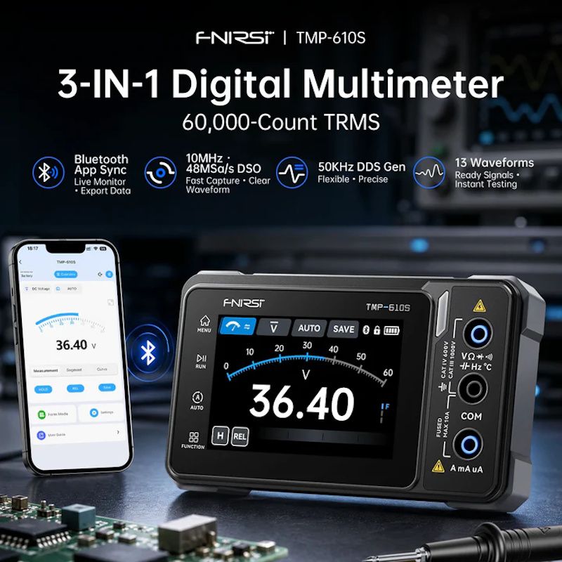 Fnirsi TMP-610S TRMS Multimetre ve Osiloskop (3'ü 1 Arada)