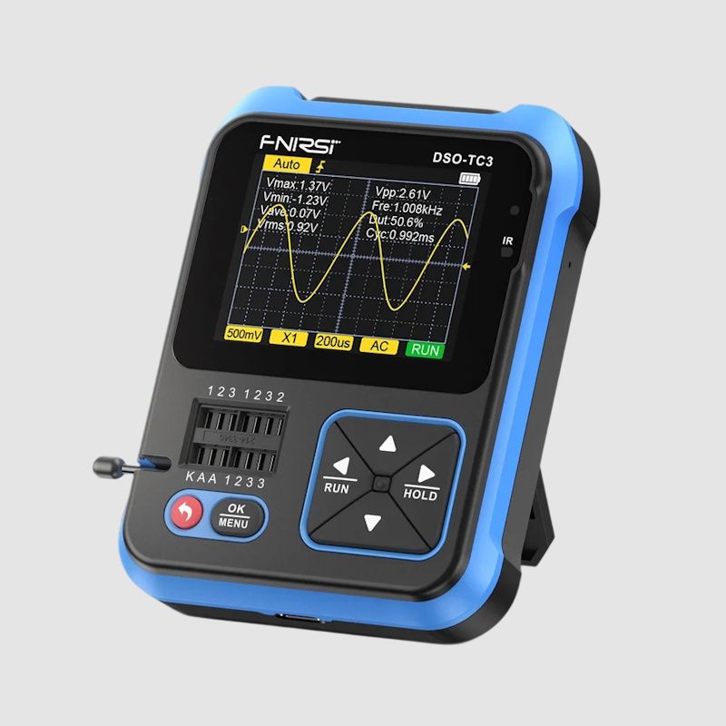 Fnirsi DSO-TC3 3-IN-1 Handheld Digital Oscilloscopes, Signal Generator, Transistor Tester